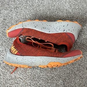 REI Men's Orange and Gray Knit Trail Running Shoes